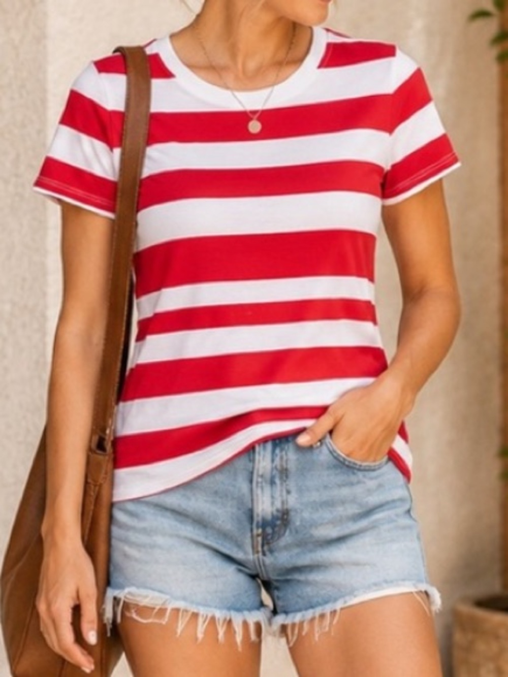 BDG Striped Shirt Red‎ White